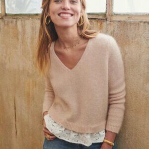 Sézane La Maille Alfred Mohair Jumper - Rosy Beige - Size Small